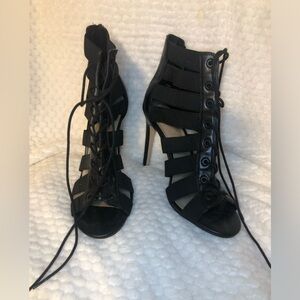 Mix no.6 black high heel strap shoes